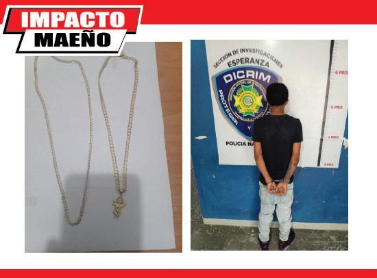 sssss-01 Policía recupera cadena de oro y apresa a adolescente de 16 años por presunto robo en Esperanza