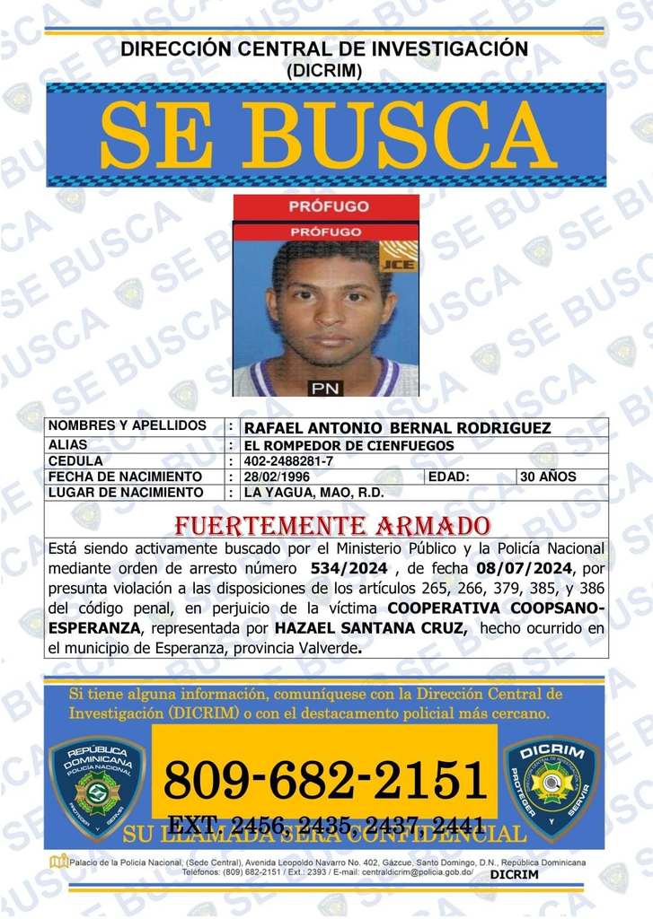 Policía busca activamente a hombre requerido por presunta comisión de varios delitos en Esperanza Policía busca activamente a hombre requerido por presunta comisión de varios delitos en Esperanza