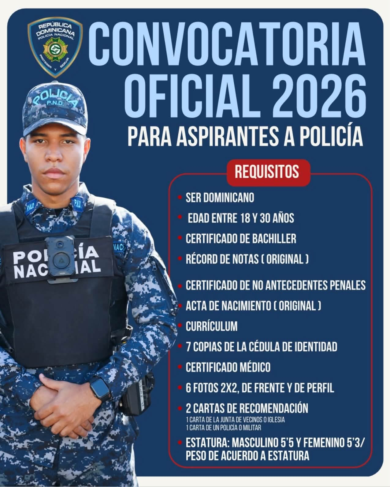 image Policía Nacional convoca a jóvenes de la Línea Noroeste a ingresar a sus filas