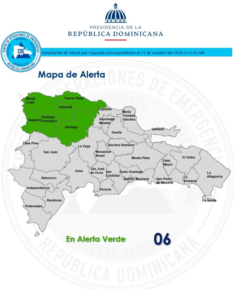Aumentan a seis las provincias en alerta; reportan 42 viviendas y un puente afectados Aumentan a seis las provincias en alerta; reportan 42 viviendas y un puente afectados